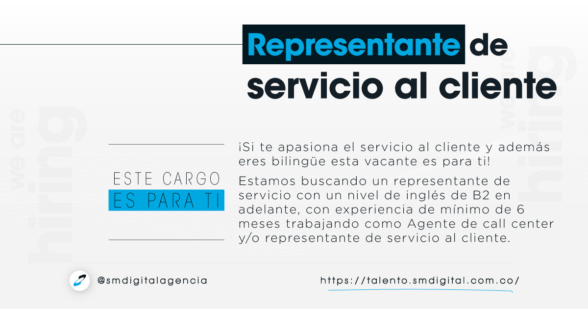 Representante de servicio al cliente biligÜe